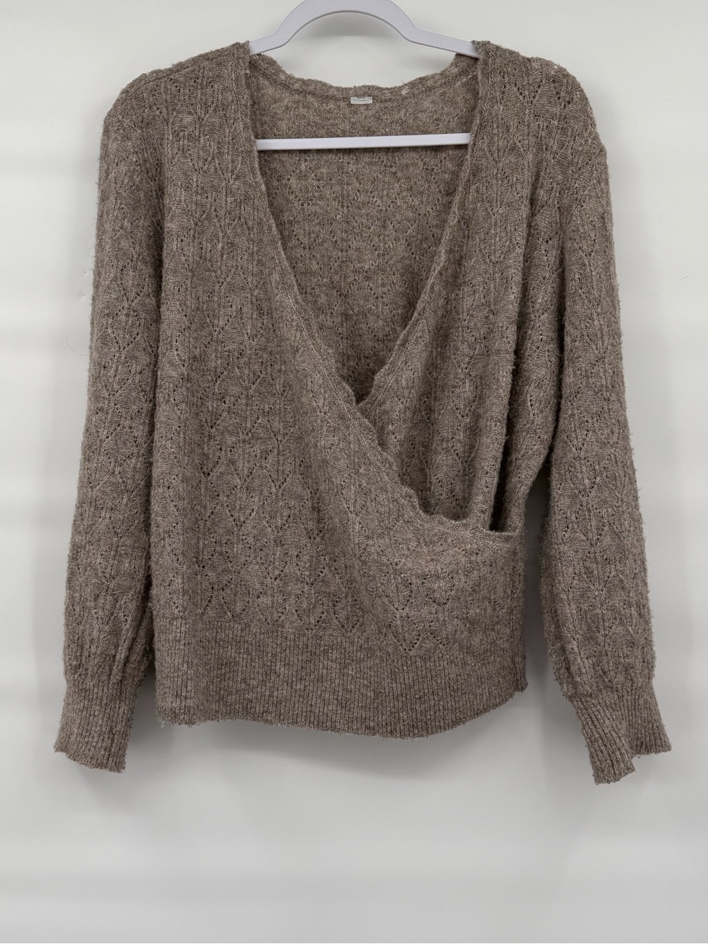 Old navy wool blend faux wrap sweater